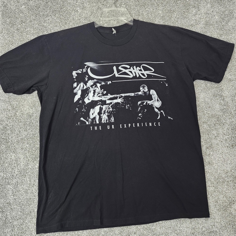 Usher Shirt Mens XL Black The UR Experience URX Tour Concert Graphic Tee Music